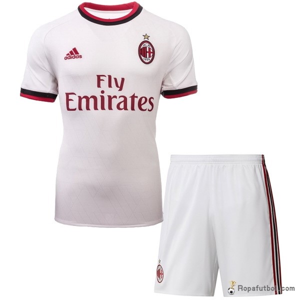 Camiseta AC Milan Replica Segunda Ropa Niños 2017/18 Blanco